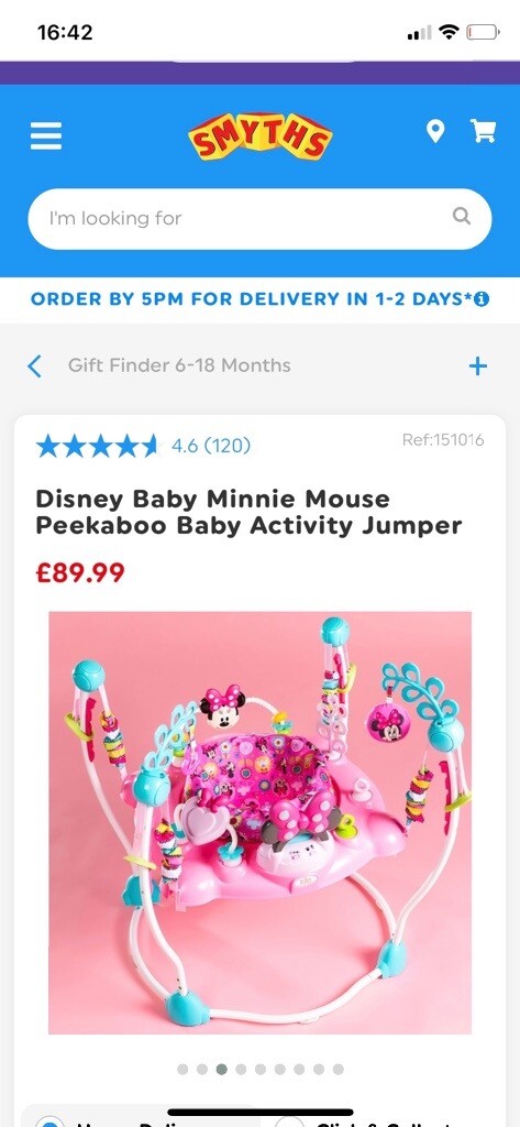 disney baby minnie mouse peekaboo activity jumper